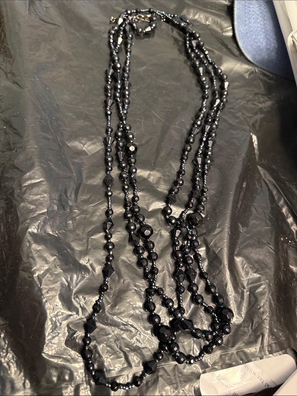 Francesca's Collections Multi-Strand Black Beaded Necklace